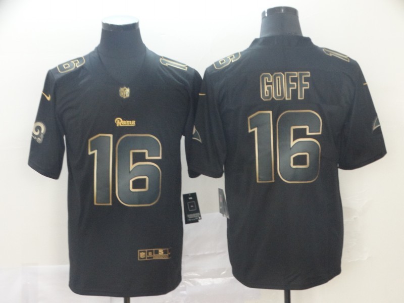 Men's Los Angeles Rams Jared Goff #16 Black Jersey